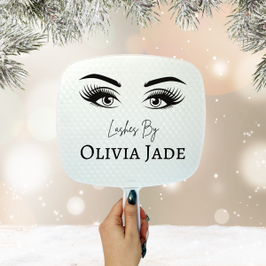 Personalised 'Lashes By' Handheld Mirror